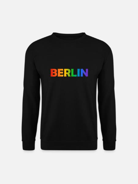Berliner Regenbogen Text - Unisex Pullover - Schwarz