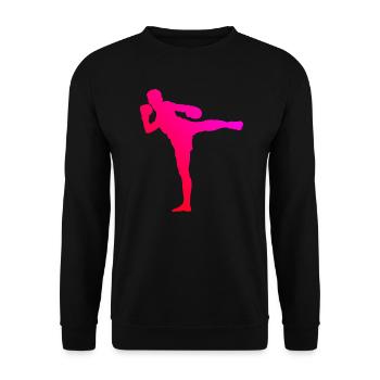 Thai Boxing Thai Boxing Muay Thai Thai Boxer - Unisex Sweatshirt - black - Front - Alina (178cm) & Michal (187cm)