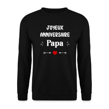 Joyeux Anniversaire papa - Sweat-shirt Unisexe - noir - Devant - Alina (178cm) & Michal (187cm)