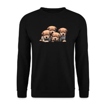 Lustige Hunde - Unisex Pullover - Schwarz - Vorne - Alina (178cm) & Michal (187cm)