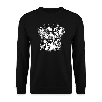 Chinese Crested Dog Krone Hund Hunde Wilsigns - Unisex Pullover - Schwarz - Vorne - Alina (178cm) & Michal (187cm)