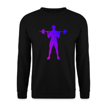 Women's Men's Cardio Weightlifting Fitness Endurance - Unisex Sweatshirt - black - Front - Alina (178cm) & Michal (187cm)