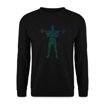 Women's Weightlifting Cardio Men's Endurance Training - Unisex Sweatshirt - black - Front - Alina (178cm) & Michal (187cm)