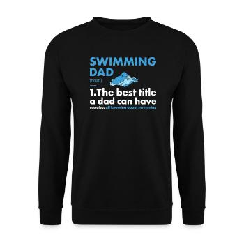 Sport Dad Swimming - Unisex Pullover - Schwarz - Vorne - Alina (178cm) & Michal (187cm)