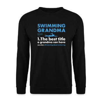 Sport Grandma Swimming - Unisex Pullover - Schwarz - Vorne - Alina (178cm) & Michal (187cm)
