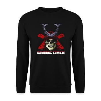 Samurai Zombie - Sweat-shirt Unisexe - noir - Devant - Alina (178cm) & Michal (187cm)