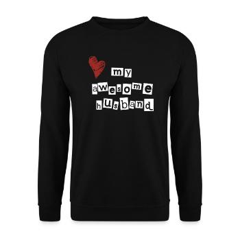 Love my awesome husband - Unisex Sweatshirt - black - Front - Alina (178cm) & Michal (187cm)
