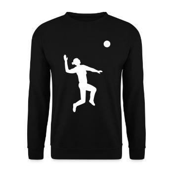 Dynamic serve in volleyball - Unisex Sweatshirt - black - Front - Alina (178cm) & Michal (187cm)