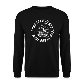 Bbq Team Grillen Barbecue Crew - Unisex Pullover - Schwarz - Vorne - Alina (178cm) & Michal (187cm)