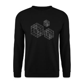 geometric squares design - Unisex Sweatshirt - black - Front - Alina (178cm) & Michal (187cm)