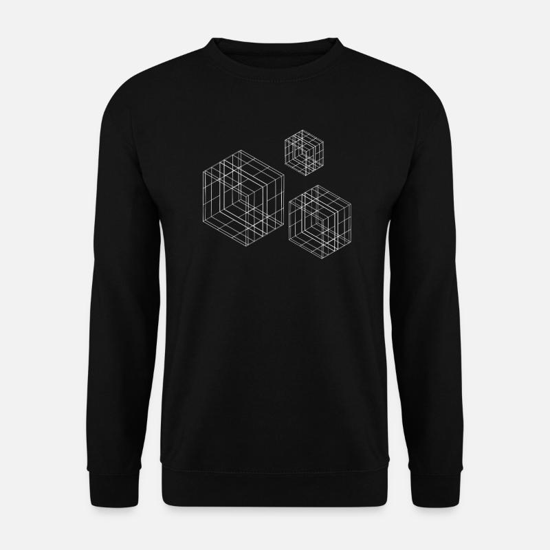 Design geometrischer Quadrate - Unisex Pullover - Schwarz
