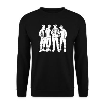 Gruppe Junggesellenabschied Team - Unisex Pullover - Schwarz - Vorne - Alina (178cm) & Michal (187cm)