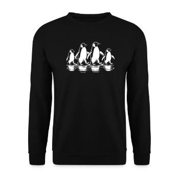 groupe de pingouins à pied - Sweat-shirt Unisexe - noir - Devant - Alina (178cm) & Michal (187cm)