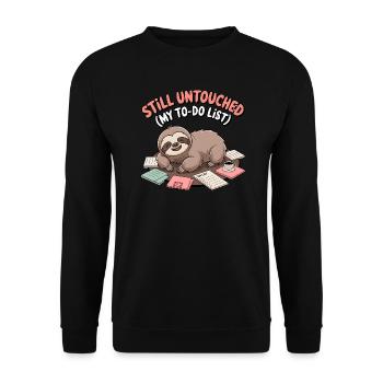 Toujours intact (ma liste de choses à faire) Paresseux Kawaii Paresseux - Sweat-shirt Unisexe - noir - Devant - Alina (178cm) & Michal (187cm)