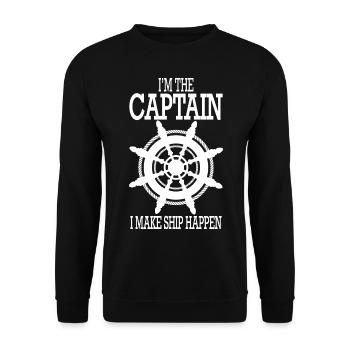 Cadeau de bateau capitaine - Sweat-shirt Unisexe - noir - Devant - Alina (178cm) & Michal (187cm)