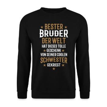 15 Meilleur frère du monde cadeau de soeur cool - Sweat-shirt Unisexe - noir - Devant - Alina (178cm) & Michal (187cm)
