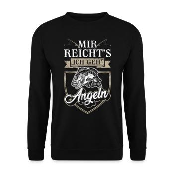 Angler | Mir reichts ich geh Angeln - Unisex Pullover - Schwarz - Vorne - Alina (178cm) & Michal (187cm)