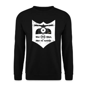 Schwalbe - IFA - VEB - DDR - Ostkult - Unisex Pullover - Schwarz - Vorne - Alina (178cm) & Michal (187cm)