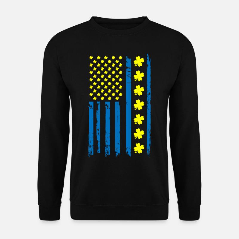 Ukraine Amérique Drapeau Cloverleaf - Sweat-shirt Unisexe - noir