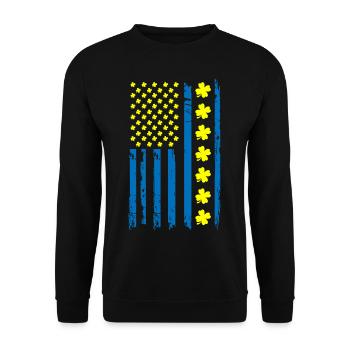 Ukraine Amérique Drapeau Cloverleaf - Sweat-shirt Unisexe - noir - Devant - Alina (178cm) & Michal (187cm)
