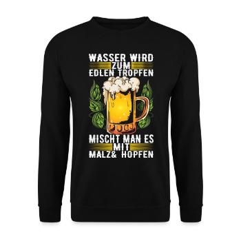 Bierbrauen Bierbrauer - Unisex Pullover - Schwarz - Vorne - Alina (178cm) & Michal (187cm)