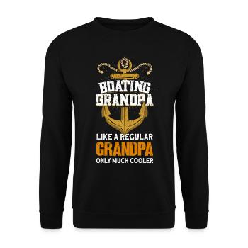 Boat Captain Boater Boat Captain Boat Shirt - Unisex Sweatshirt - black - Front - Alina (178cm) & Michal (187cm)