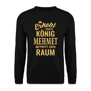 Name Mehmet Geschenk Geburtstag lustig König - Unisex Pullover - Schwarz - Vorne - Alina (178cm) & Michal (187cm)