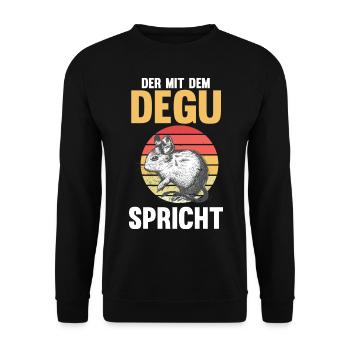 Der mit dem Degu spricht - Unisex Pullover - Schwarz - Vorne - Alina (178cm) & Michal (187cm)