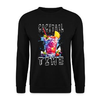 Cocktail Time Summer Beach Party Bar Club Drink - Unisex Sweatshirt - black - Front - Alina (178cm) & Michal (187cm)