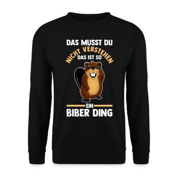 Nagetier Biberliebhaber Biber - Unisex Pullover - Schwarz - Vorne - Alina (178cm) & Michal (187cm)