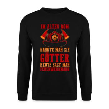Feuerwehrmann Feuerwehr - Unisex Pullover - Schwarz - Vorne - Alina (178cm) & Michal (187cm)
