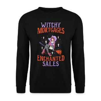 Witchy Hypotheken Verzauberte Verkäufe Immobilienm - Unisex Pullover - Schwarz - Vorne - Alina (178cm) & Michal (187cm)