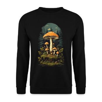 Goa Party Champignon Magie Nature & Mysticisme - Sweat-shirt Unisexe - noir - Devant - Alina (178cm) & Michal (187cm)