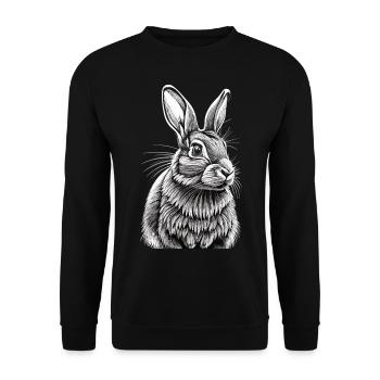 Portrait de lapin - Sweat-shirt Unisexe - noir - Devant - Alina (178cm) & Michal (187cm)