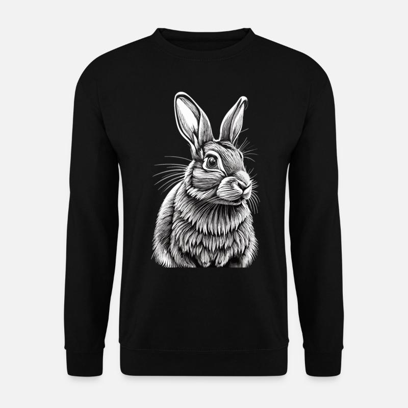 Rabbit Portrait - Unisex Sweatshirt - black