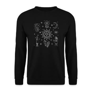Himmlische Magie - Unisex Pullover - Schwarz - Vorne - Alina (178cm) & Michal (187cm)