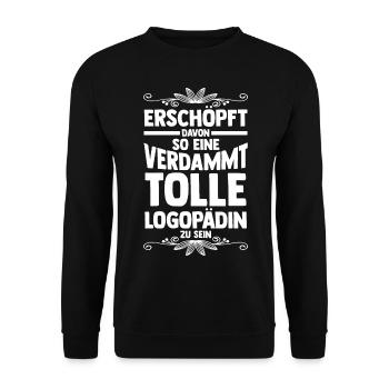 Logopädie Logopädin - Unisex Pullover - Schwarz - Vorne - Alina (178cm) & Michal (187cm)