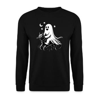 Ghost Riding Chat noir Drôles d’animaux - Sweat-shirt Unisexe - noir - Devant - Alina (178cm) & Michal (187cm)