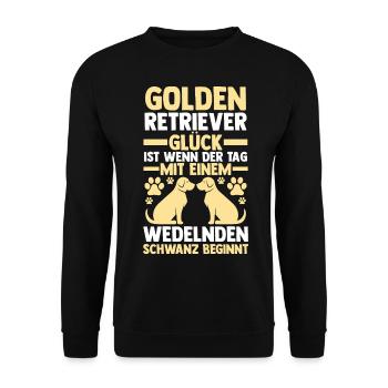Hund Golden Retriever - Unisex Pullover - Schwarz - Vorne - Alina (178cm) & Michal (187cm)