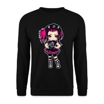 Fille punk gothique cool - Sweat-shirt Unisexe - noir - Devant - Alina (178cm) & Michal (187cm)