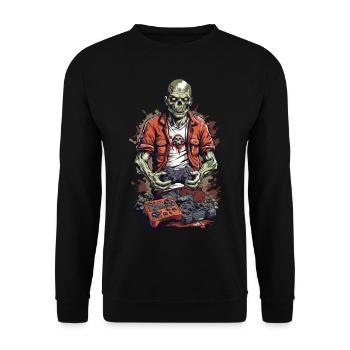 Zombie Gamer Retro Halloween Jeu Amusant - Sweat-shirt Unisexe - noir - Devant - Alina (178cm) & Michal (187cm)