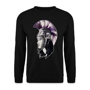 Fier guerrier avec casque Sparta - Sweat-shirt Unisexe - noir - Devant - Alina (178cm) & Michal (187cm)