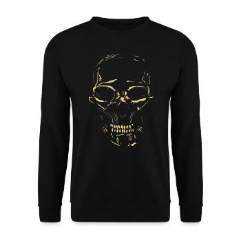 Crâne Crâne minimal - Sweat-shirt Unisexe - noir - Devant - Alina (178cm) & Michal (187cm)