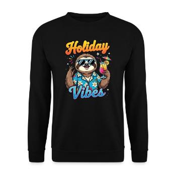 vacances été plage vacancier paresseux plage fête - Sweat-shirt Unisexe - noir - Devant - Alina (178cm) & Michal (187cm)