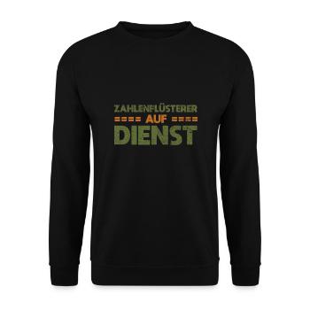 Zahlenflüsterer Auf Dienst - Unisex Pullover - Schwarz - Vorne - Alina (178cm) & Michal (187cm)