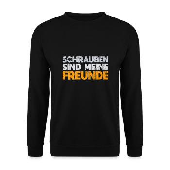 Schrauben Sind Meine Freunde - Unisex Pullover - Schwarz - Vorne - Alina (178cm) & Michal (187cm)