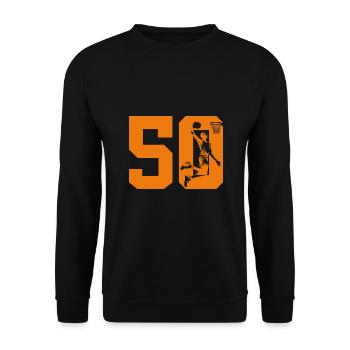 NUMBER 50 BASKETBALL 50TH BIRTHDAY - Unisex Sweatshirt - black - Front - Alina (178cm) & Michal (187cm)
