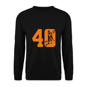 NUMÉRO 40 BASKETBALL 40E ANNIVERSAIRE - Sweat-shirt Unisexe - noir - Devant - Alina (178cm) & Michal (187cm)