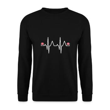 Police police heartbeat heart rate flashing lights - Unisex Sweatshirt - black - Front - Alina (178cm) & Michal (187cm)