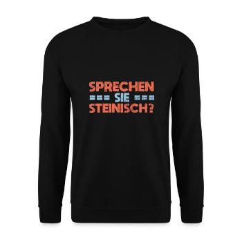 Sprechen Sie Steinisch? - Unisex Pullover - Schwarz - Vorne - Alina (178cm) & Michal (187cm)